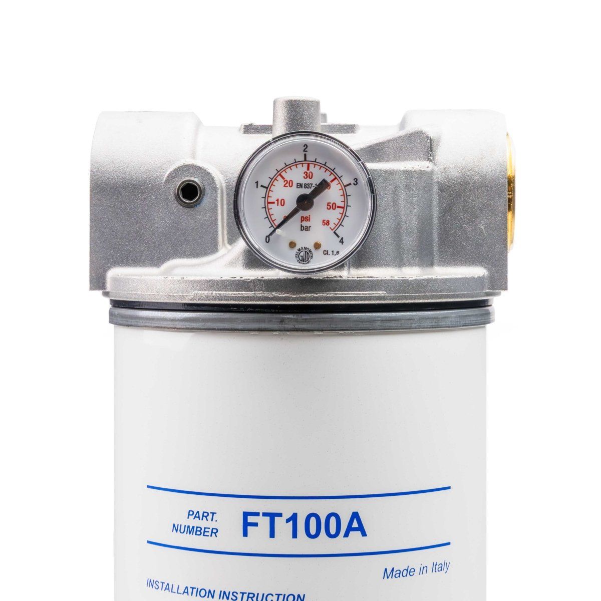 Adam by Piusi Particulate and Water Filter with Gauge 100 L/min 1" BSP
