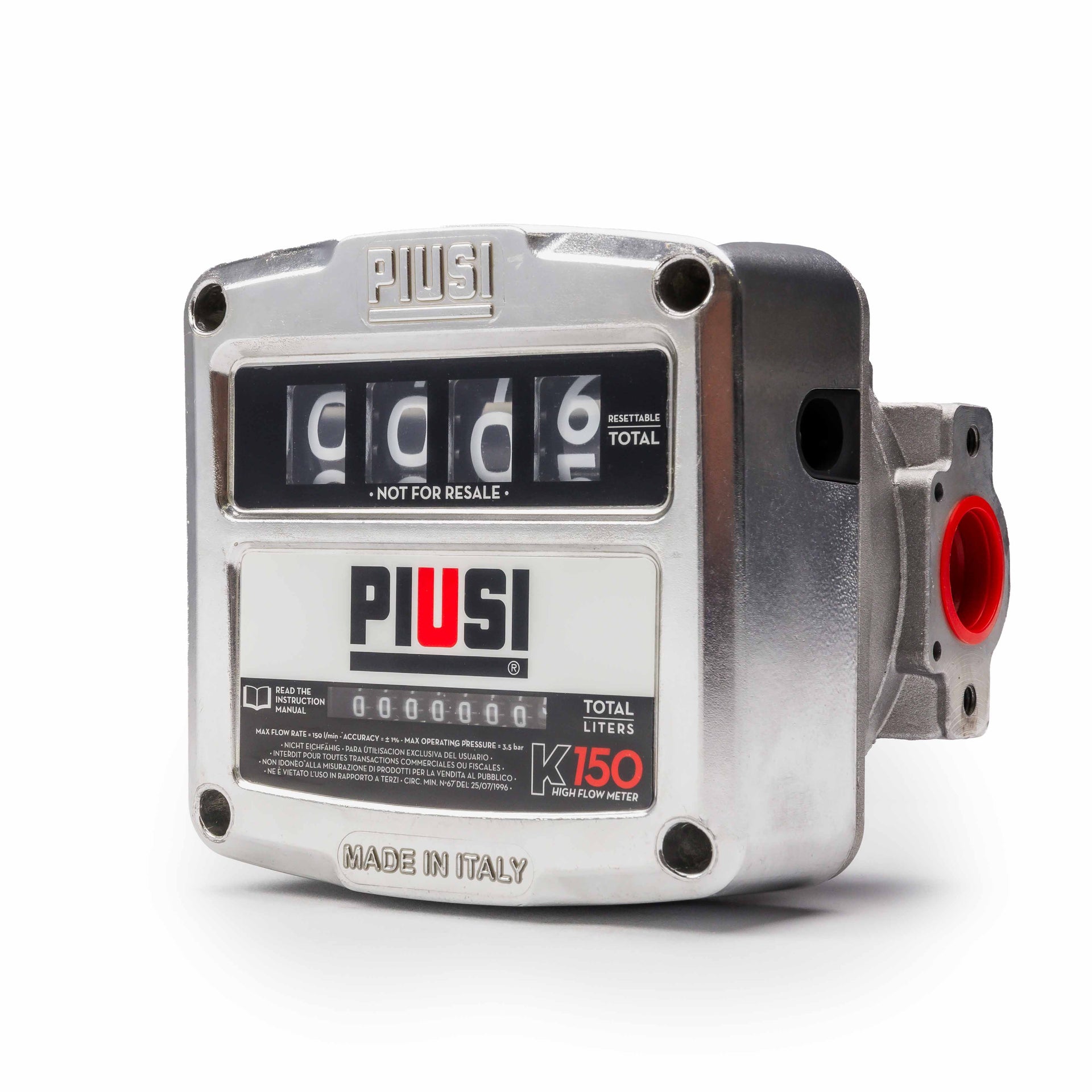 Piusi METER K150 ATEX Mechanical DN25 FF 25-150lpm Litre Display